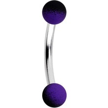 Load image into Gallery viewer, 16G 5/16 Purple Black Ombre Soft Finish Curved Eyebrow Ring