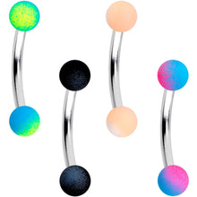 Load image into Gallery viewer, 16G 5/16 Blue Pink Green Ombre Soft Finish Eyebrow Ring Set of 4