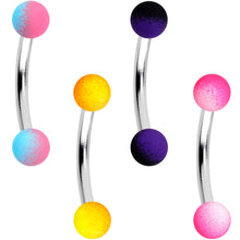 Load image into Gallery viewer, 16G 5/16 Red Pink Ombre Soft Finish Curved Eyebrow Ring Set of 4