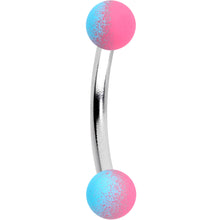 Load image into Gallery viewer, 16G 5/16 Red Pink Ombre Soft Finish Curved Eyebrow Ring Set of 4