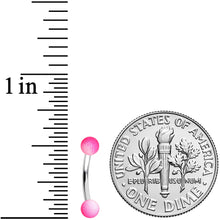 Load image into Gallery viewer, 16G 5/16 Red Pink Ombre Soft Finish Curved Eyebrow Ring Set of 4