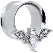 Load image into Gallery viewer, Clear Gem Bat Halloween Double Flare Tunnel Plug Set