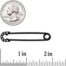 Load image into Gallery viewer, 14G Clear Gem Black Punk Rock Safety Pin Industrial Barbell 38mm
