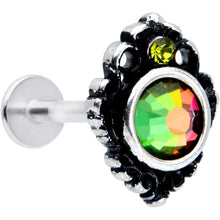 Load image into Gallery viewer, 16G 5/16 Green Orange Tourmaline Fire Labret Monroe Tragus