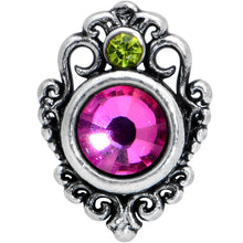 Load image into Gallery viewer, 20G 1/4 Orange Green Tourmaline Fire Nose Bone