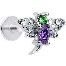 将图片加载到图库查看器,16G 5/16 Purple Green Gem Dragonfly Labret Monroe Tragus