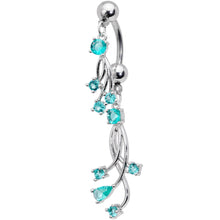将图片加载到图库查看器,Blue Gem Spray Double Mount Belly Ring