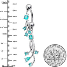 将图片加载到图库查看器,Blue Gem Spray Double Mount Belly Ring