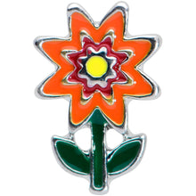 Load image into Gallery viewer, 16G 1/4 Red Orange Fanciful Flower Cartilage Tragus Earring