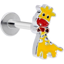 Load image into Gallery viewer, 16G 5/16 Bow Tie Yellow Red Giraffe Labret Monroe Tragus
