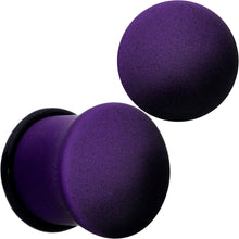 Load image into Gallery viewer, Black Purple Ombre Matte Acrylic Single Flare Plug Set Sizes 2mm-12mm