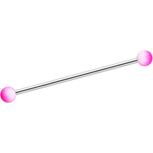 Load image into Gallery viewer, 14G Pink White Ombre Soft Finish Industrial Barbell 38mm