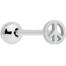 将图片加载到图库查看器,Talking About Peace Symbol Barbell Tongue Ring