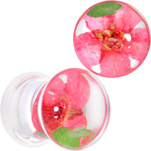 Load image into Gallery viewer, Clear Acrylic Color Pressed Flower Double Flare Plug Set