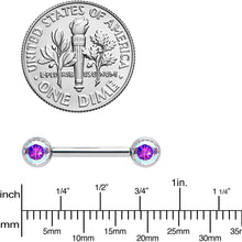 将图片加载到图库查看器,14G 1/2 Aurora CZ Gem G23 Titanium Threadless Nipple Ring Set