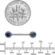 将图片加载到图库查看器,14G 1/2 Vitrail CZ Gem G23 Titanium Threadless Nipple Ring Set