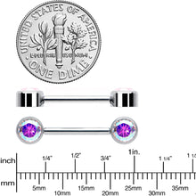 将图片加载到图库查看器,14G 9/16 Aurora CZ Gem G23 Titanium Threadless Nipple Ring Set
