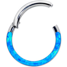 Load image into Gallery viewer, 16G 5/16 Blue Synthetic Opal Implant Grade Titanium Segment Ring