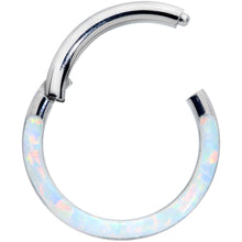 将图片加载到图库查看器,16G 5/16 White Synthetic Opal Implant Grade Titanium Segment Ring