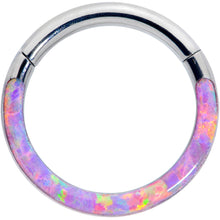 将图片加载到图库查看器,16G 5/16 Pink Synthetic Opal Implant Grade Titanium Segment Ring