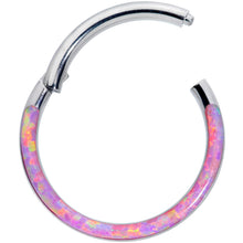 Load image into Gallery viewer, 16G 3/8 Pink Synthetic Opal Implant Grade Titanium Segment Ring