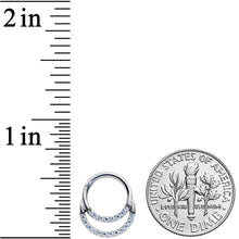 Load image into Gallery viewer, 16G 5/16 Clear CZ Gem G23 Titanium Double Row Cartilage Clicker