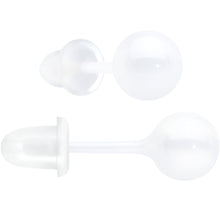 将图片加载到图库查看器,6mm White Ceramic Ball Stud Earrings 18G