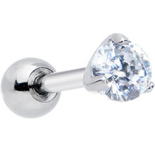 Load image into Gallery viewer, 18G 1/4 Clear CZ Gem 3mm Round Cartilage Tragus Earring