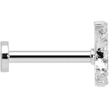 Load image into Gallery viewer, 16G 5/16 Clear CZ Gem Crescent Moon Internal Thread Labret Tragus