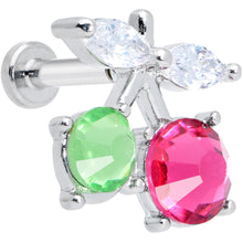 将图片加载到图库查看器,16G 1/4 Red Green CZ Gem Internal Thread Cherries Labret Tragus