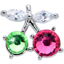 将图片加载到图库查看器,16G 1/4 Red Green CZ Gem Internal Thread Cherries Labret Tragus