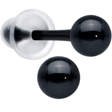 Load image into Gallery viewer, 4mm Black Ceramic Ball Stud Earrings 18G