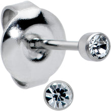 将图片加载到图库查看器,2.5mm Cubic Zirconia Bezel G23 Titanium Post Stud Earrings