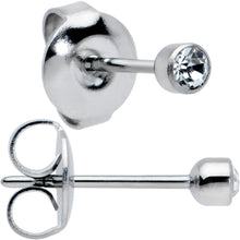 Load image into Gallery viewer, 3mm Cubic Zirconia Bezel G23 Titanium Post Stud Earrings