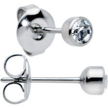Load image into Gallery viewer, 4mm Cubic Zirconia Bezel G23 Titanium Post Stud Earrings