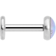 将图片加载到图库查看器,16G 1/4 Blue Faux Opal Internally Threaded Labret Monroe Tragus