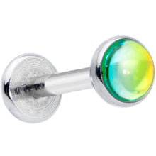 Load image into Gallery viewer, 16G 5/16 Green Faux Opal Internally Threaded Labret Monroe Tragus
