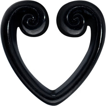 将图片加载到图库查看器,Black Curled Heart Valentines Day Tunnel Plug Set
