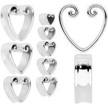 Load image into Gallery viewer, Curled Heart Valentines Day Tunnel Plug Set