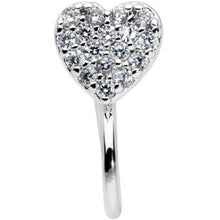 Load image into Gallery viewer, Clear CZ Gem Paved Heart Clip On Fake Nose Ring