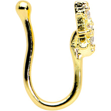 Load image into Gallery viewer, Clear Gem Gold Tone Compass Star Clip On Fake Nose Ring