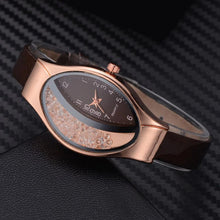 Load image into Gallery viewer, Women Fashion Luxury Watch Leather Strap Women Bracelet Clock Ellipse Rhinestone PU Sport Quartz Watch Wrist Watches For Women and Girls