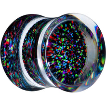 将图片加载到图库查看器,Clear Black Acrylic Rainbow Glitter Glam Saddle Plug Set