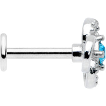 Load image into Gallery viewer, 16G 1/4 Blue Gem Celtic Knot Cartilage Labret Monroe Tragus