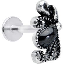将图片加载到图库查看器,16G 5/16 Black Gem Abstract Bow Labret Monroe Tragus