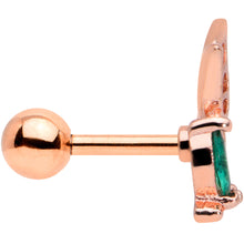 将图片加载到图库查看器,16G 1/4 Clear Gem Rose Gold Hue Floral Butterfly Cartilage Tragus