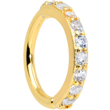 Load image into Gallery viewer, 16G 5/16 Clear CZ Gem Gold Tone Forward Facing Closure Ring