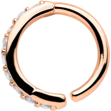 Load image into Gallery viewer, 16G 5/16 Clear CZ Gem Rose Gold Tone Forward Facing Closure Ring