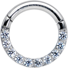 将图片加载到图库查看器,14G 5/16 Clear CZ Gem G23 Titanium Paved Hinged Segment Ring