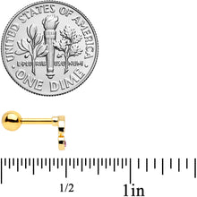 Load image into Gallery viewer, 16G 1/4 Clear Purple Gem Gold Tone Very Cherry Cartilage Tragus
